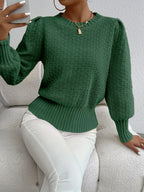 Women’s Textured Knit Peplum Sweater
