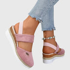 Damen Slingback Espadrille Flache Schuhe