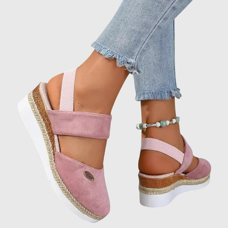 Damen Slingback Espadrille Flache Schuhe