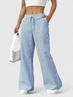 Women's Striped Wide Leg Trousers