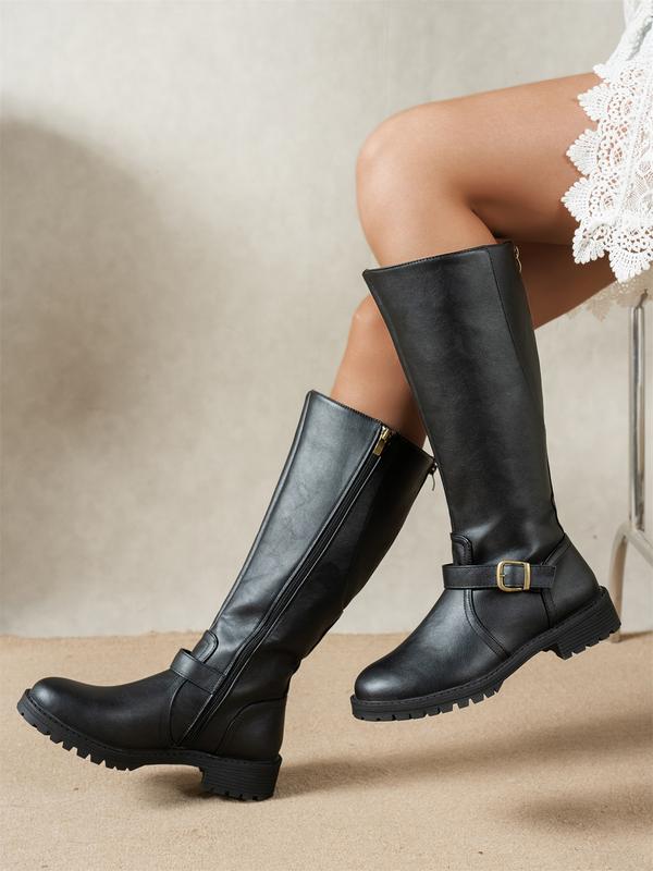 Women's Buckled Knee High Boots