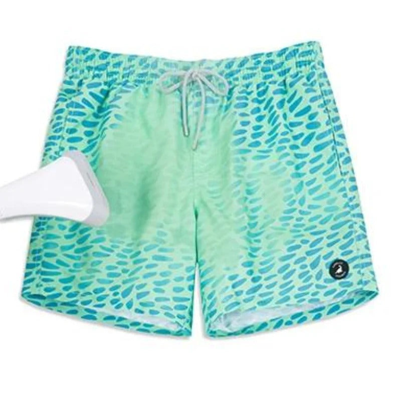Men's Colour-Changing Swim Shorts with Gradient Quick-Dry Design