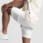 Men's 2-in-1 Sports Shorts with Inner Compression Layer for Training