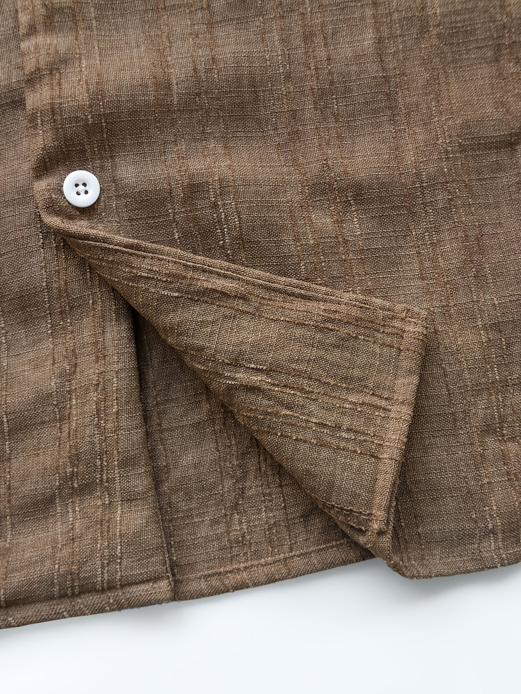 Men's Textured Button-Up Shirt and Drawstring Shorts Set