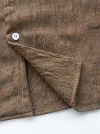 Men's Textured Button-Up Shirt and Drawstring Shorts Set