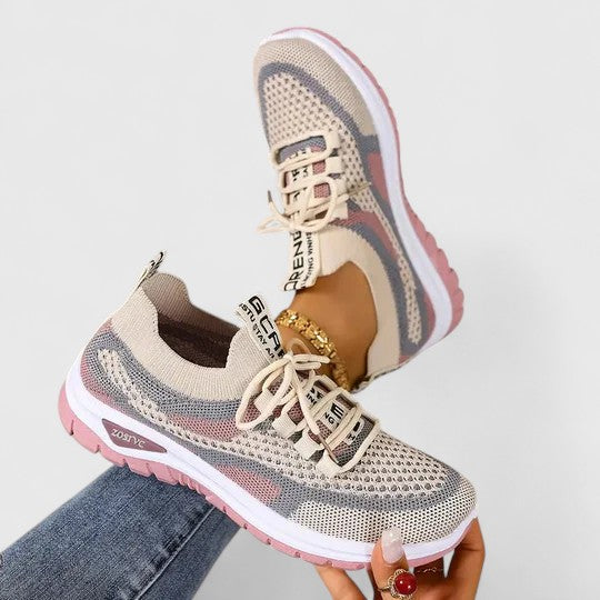 Women's Breathable Mesh Lace-Up Sneakers