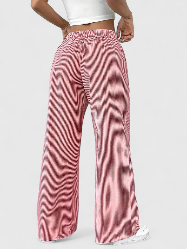 Women's Striped Wide Leg Trousers