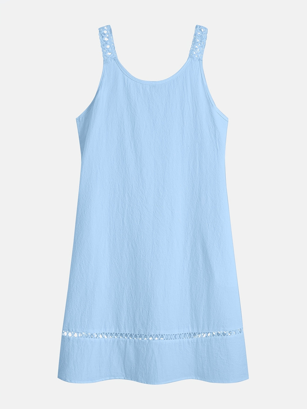 Women's Sleeveless V-Neck Lace Trim Casual Midi Dress
