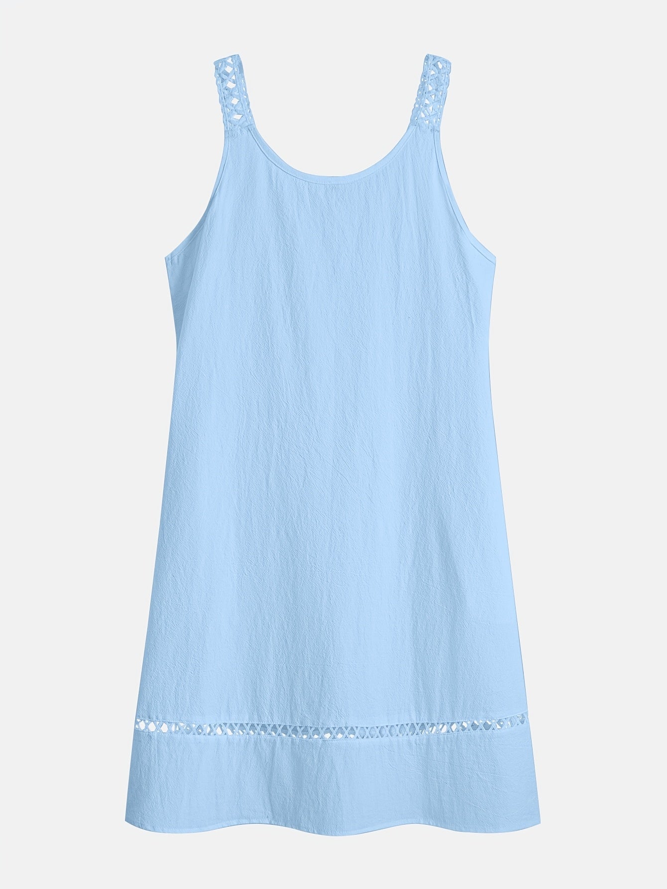 Women's Sleeveless V-Neck Lace Trim Casual Midi Dress