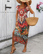 Women's Bohemian Print Maxi Dress