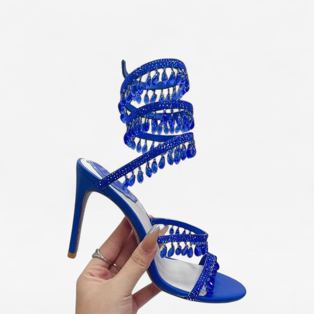 Sandales stilettos pour femme ornées et à brides croisées