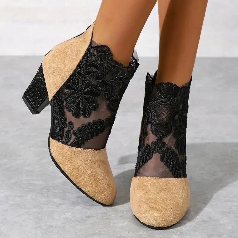 Women’s Floral Lace Ankle Boots