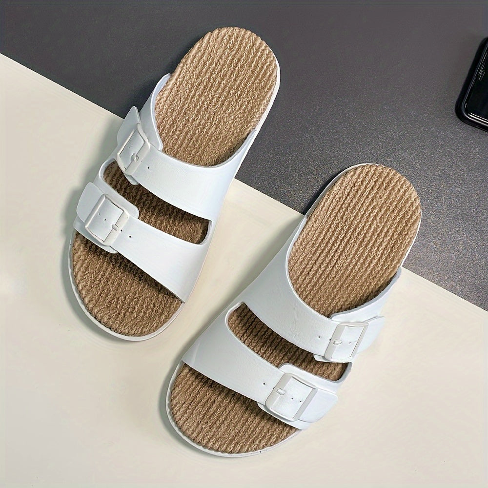 Herren-Komfort-Sandalen zum Hineinschlüpfen mit Doppelschnalle