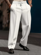 Pantalones de pierna ancha con cordón para hombre