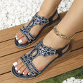 Damen-Slingback-Sandalen mit Strassverzierung, offenem Zehenbereich, elastischem Fersenriemen und gepolsterter Komfortsohle