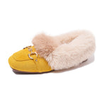 Mules chaussons pour femme bordés de fausse fourrure