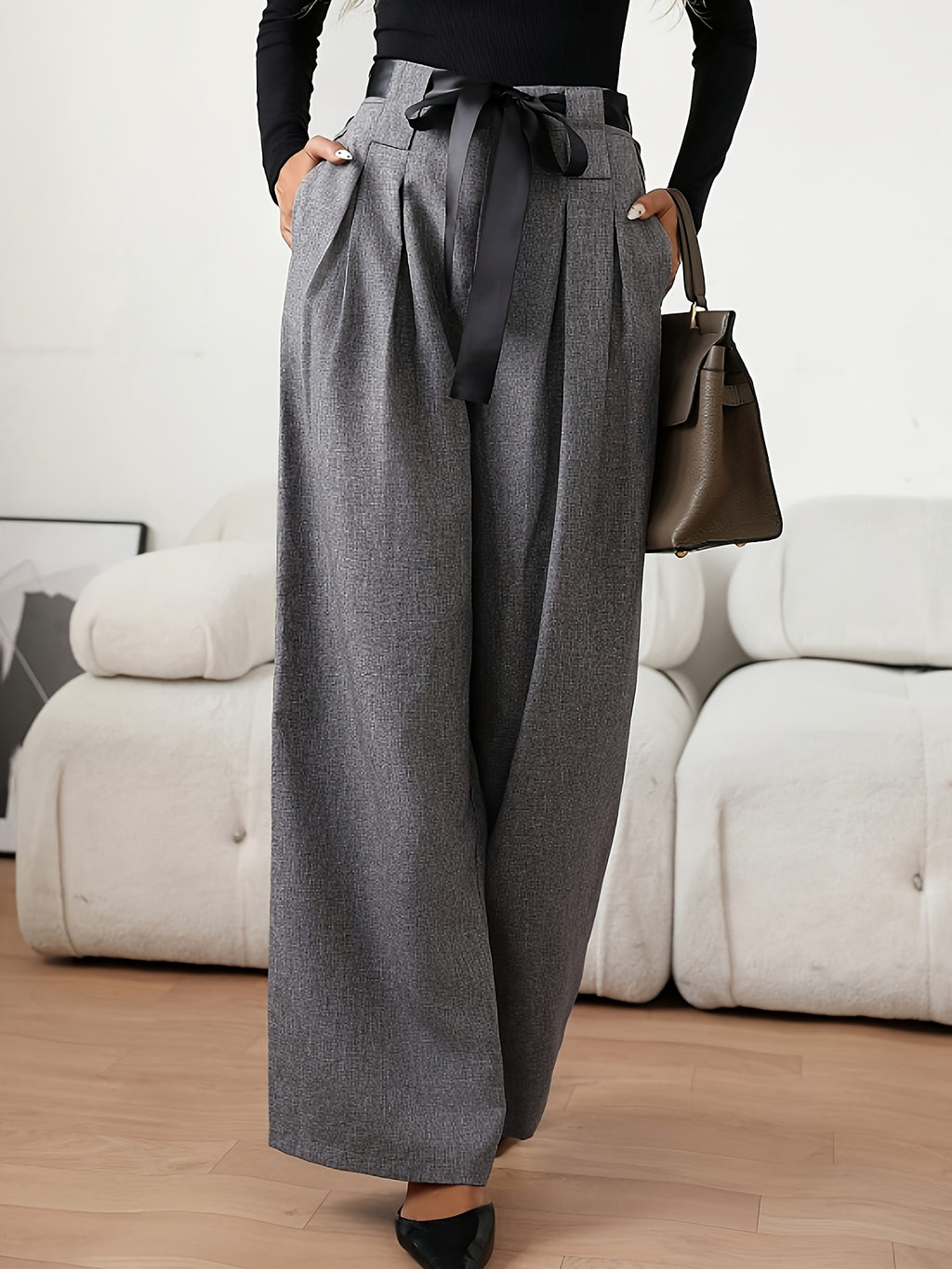 Women’s High Waist Pleated Wide Leg Pants