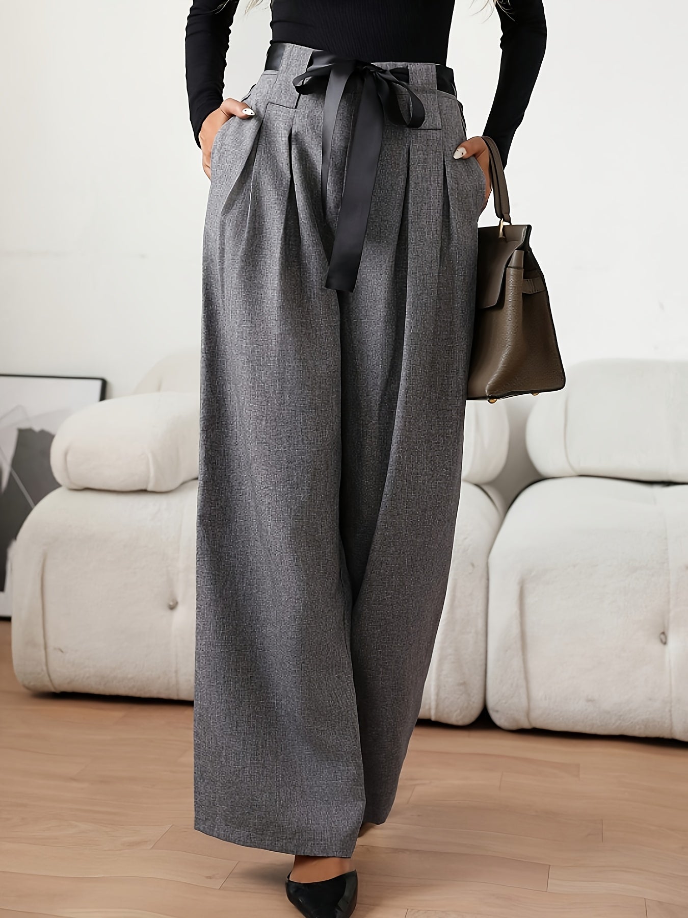 Women’s High Waist Pleated Wide Leg Pants