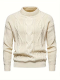 Kabelstrikket rundhalset sweater til mænd