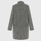Women's Double-Breasted Houndstooth Longline Coat