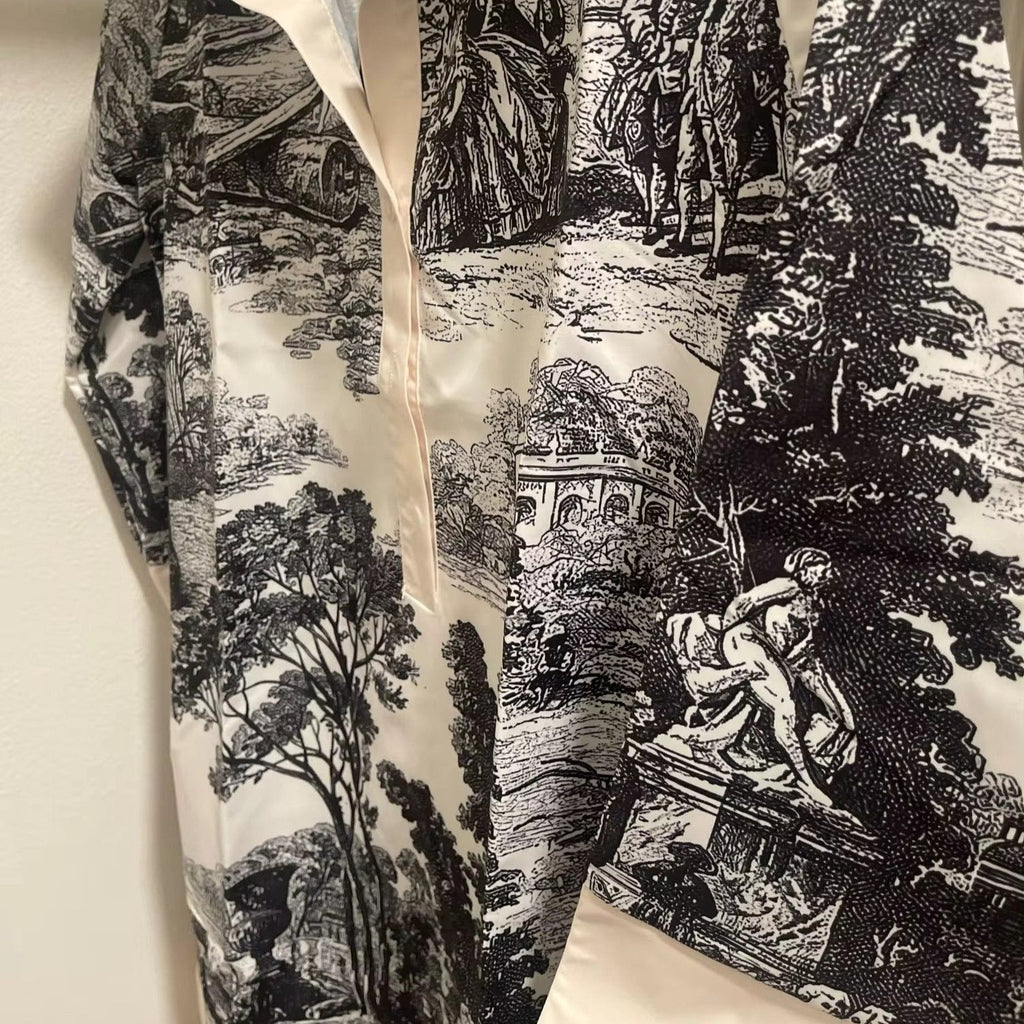 Women's Vintage Print Tunic Dress for Elegant Everyday Summer Styling