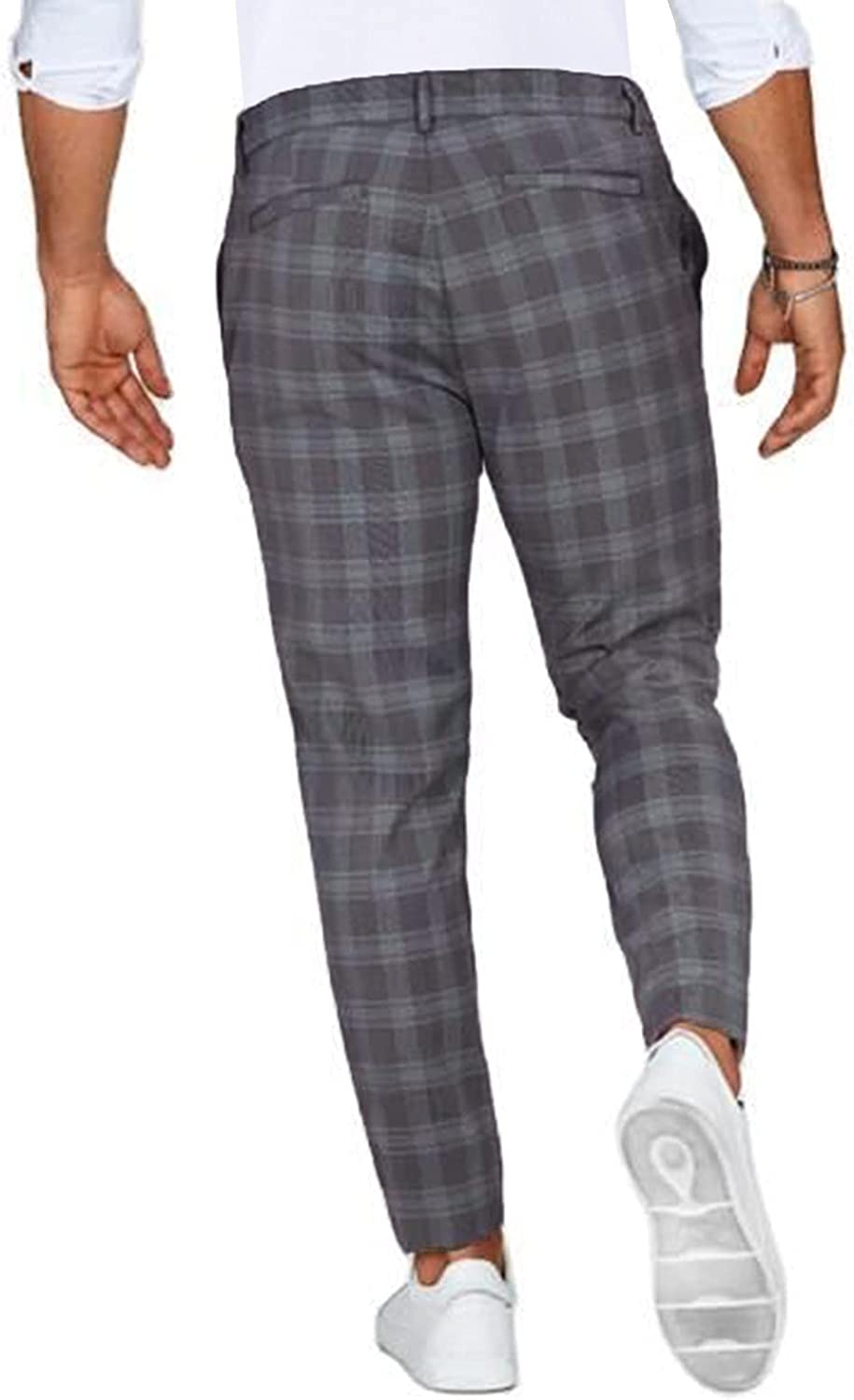 Herren Slim Fit Karohose mit Stretch-Komfort