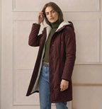 Abrigo parka de invierno con capucha y forro de forro polar para mujer