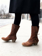 Botas de mujer de media caña, con doble cremallera y tacón bajo
