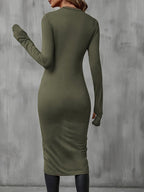 Women's Long Sleeve Asymmetrical Wrap Hem Tunic Top for Everyday Wear