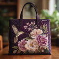Women's Hummingbird Floral Quilted Tote Bag