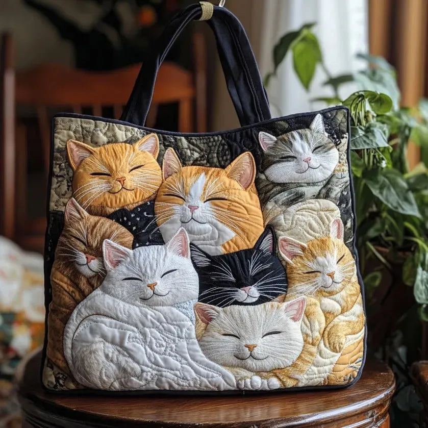 Women’s Cat Family Quilted Tote