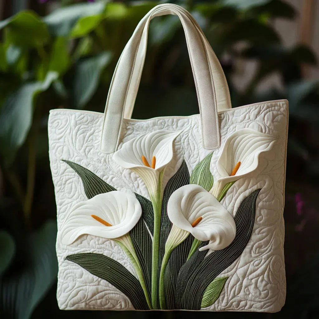 Sac fourre-tout matelassé fleuri pour femme, motif arum