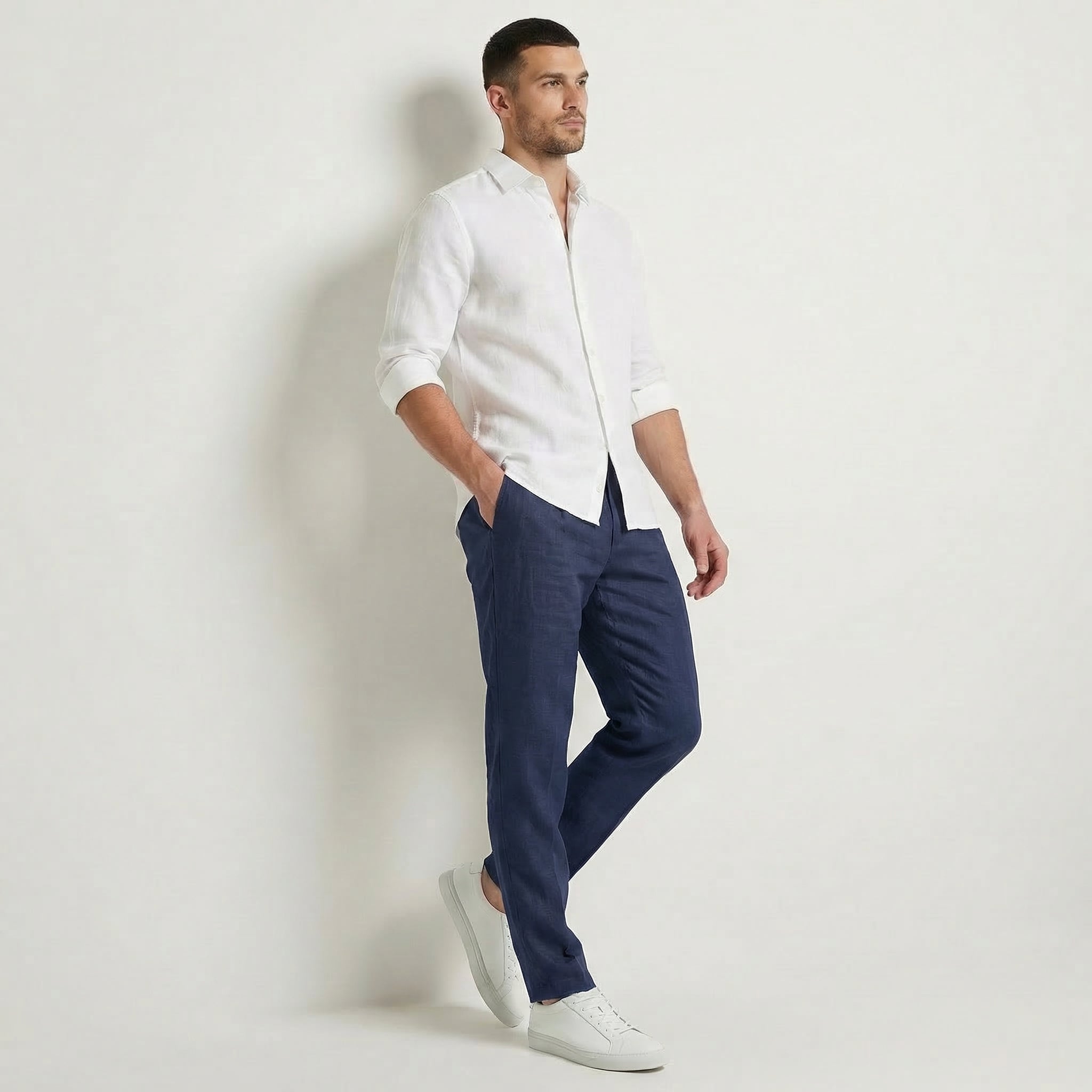 Men’s Lightweight Linen Straight Leg Trousers