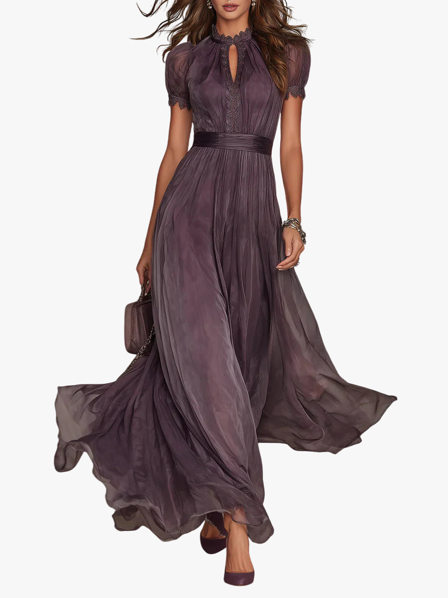 Women's Flowing Textured Maxi Dress with Lightweight Elegant Silhouette