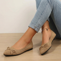 Women's Knit Ballet Flats with Bow Detail and Slip-On Comfort