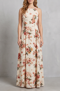 Ärmelloses Maxikleid mit Blumenmuster für Damen