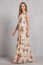 Ärmelloses Maxikleid mit Blumenmuster für Damen