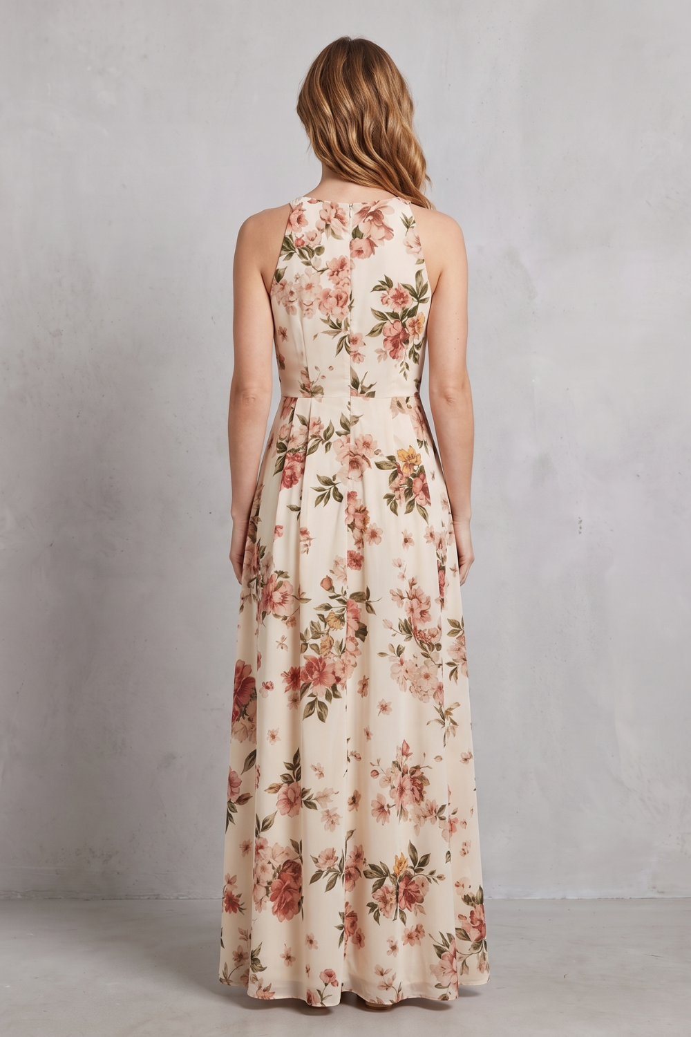 Ärmelloses Maxikleid mit Blumenmuster für Damen