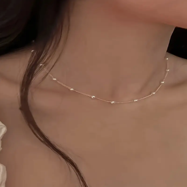 Women’s Delicate Beaded Chain Necklace