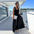 Damen weiter Jumpsuit mit elegant geraffter Taille und fließendem Schnitt