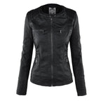 Damen Kapuzenjacke aus veganem Leder mit strukturierter Passform und Reißverschluss-Details