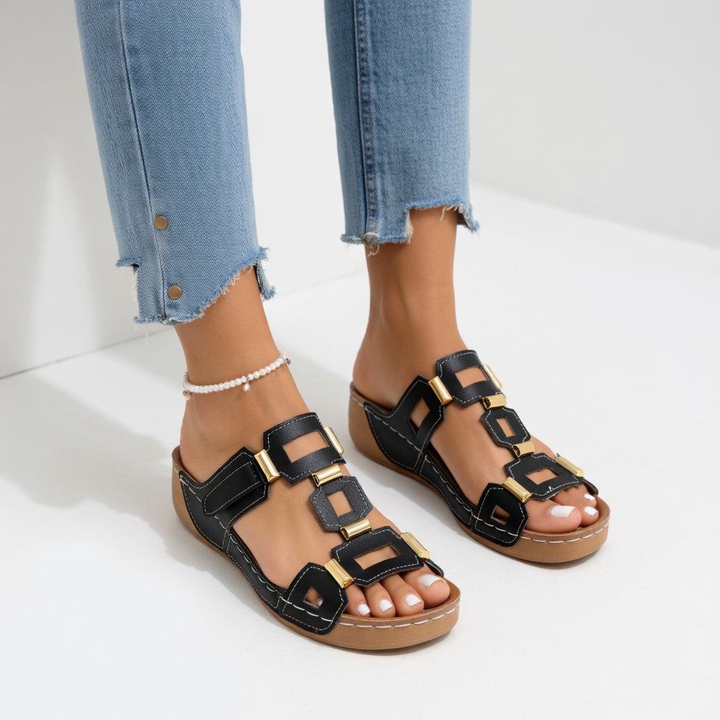 Women's Cutout Comfort Wedge Sandals