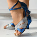Women’s Rhinestone Cross-Strap Dance Sandals