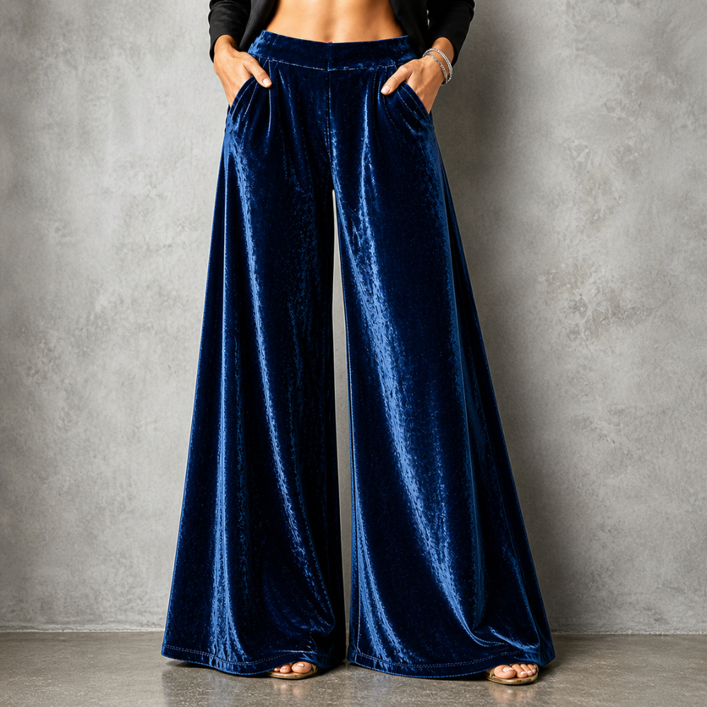 Bedruckte Palazzo-Hosen mit weitem Bein für Damen