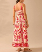 Women's Bohemian Floral Print Sleeveless Spaghetti Strap Maxi Dress