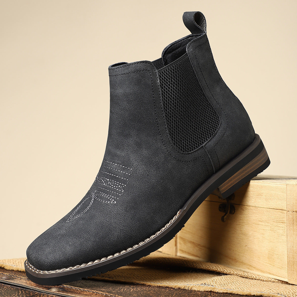 Men's Chelsea Boots with Elastic Side Panels