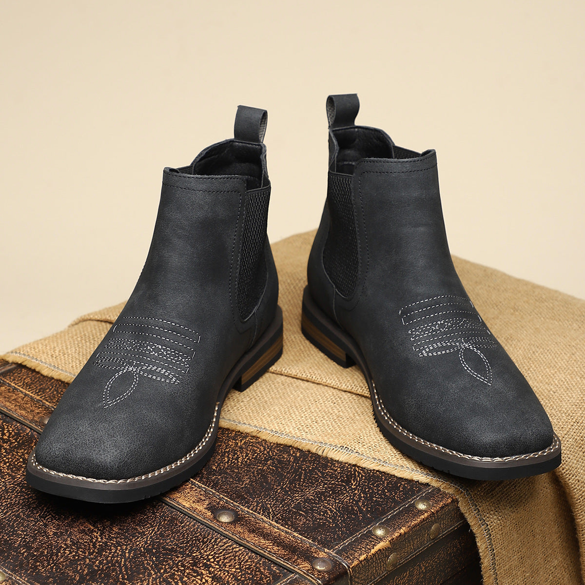 Men's Chelsea Boots with Elastic Side Panels
