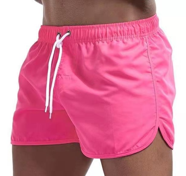 Men's Quick-Drying Swim Shorts with Drawstring Waist for Summer
