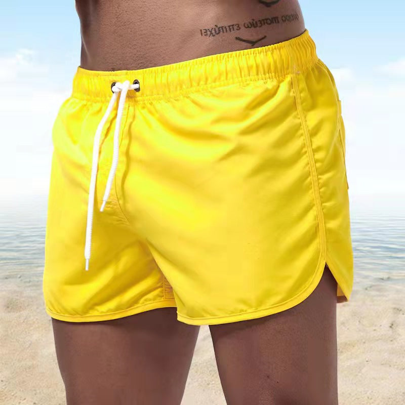 Men's Quick-Drying Swim Shorts with Drawstring Waist for Summer