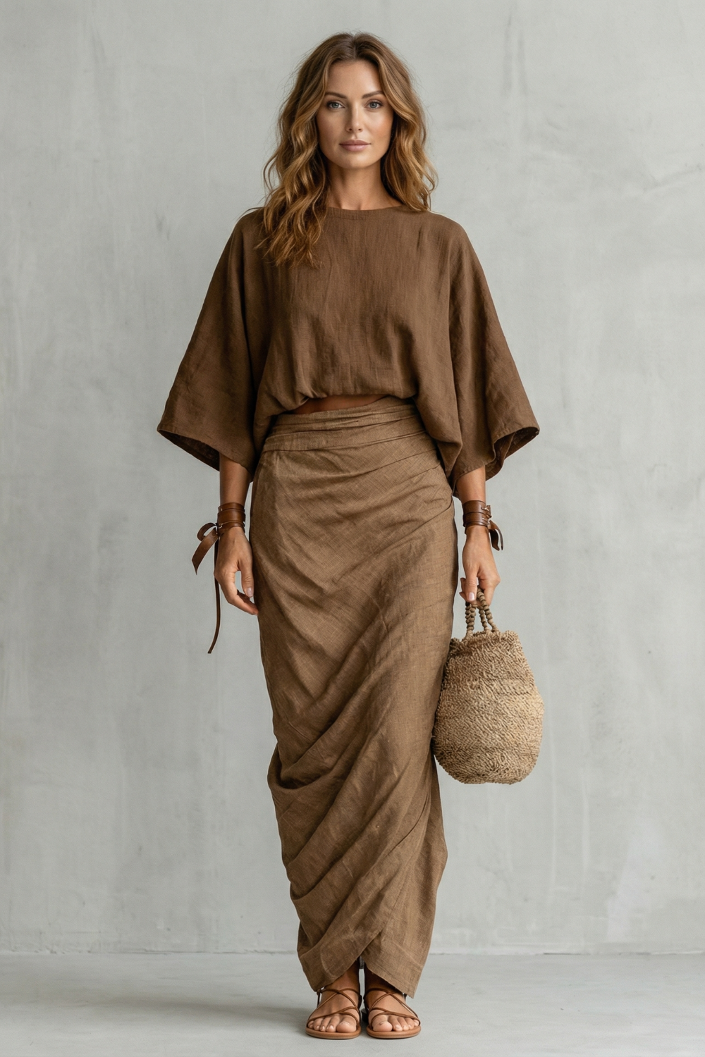 Conjunto de dos piezas para mujer, holgado y con caída